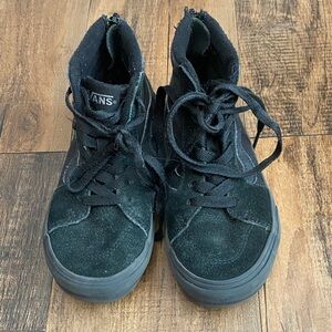 Vans Black Suede High-Top Sneakers with Rear Zippers